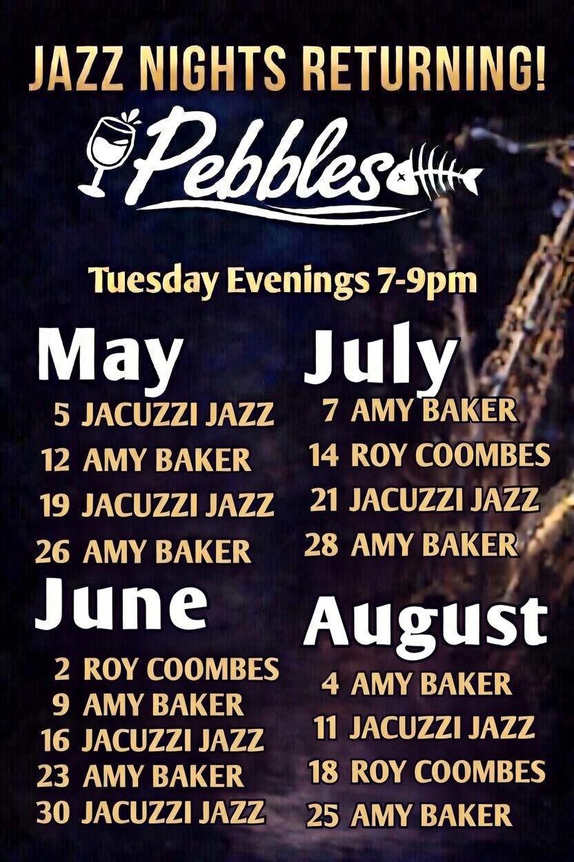 Jazz nights at Pebbles Stokes Bay 2026